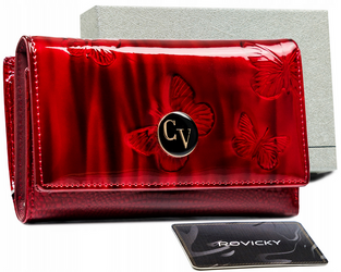 Elegancki portfel damski z lakierowanej skóry naturalnej 4U Cavaldi