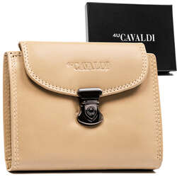 Klasyczny, skórzany portfel damski na zatrzask 4U Cavaldi