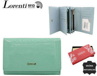 Lakierowany portfel damski na karty z zabezpieczeniem RFID Protect Lorenti