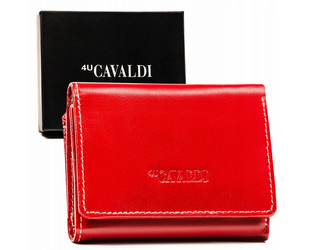 Mały, skórzany portfel damski na zatrzask - 4U Cavaldi