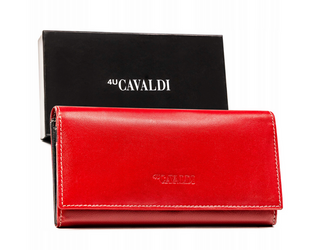 Skórzany portfel damski na zatrzask 4U Cavaldi