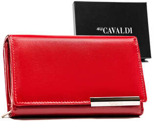 Skórzany portfel damski na zatrzask - 4U Cavaldi