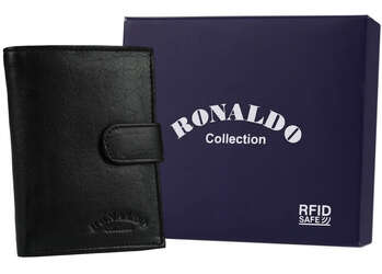 Skórzany portfel męski ze schowkiem na suwak — Ronaldo