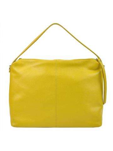 Torebka Skórzana Luka 19-33 Shopperbag Żółta Naturalna A4 z Dodatkowym Paskiem Crossbody
