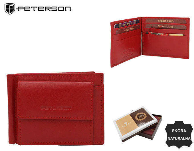 Mały portfel-banknotówka ze skóry naturalnej — Peterson