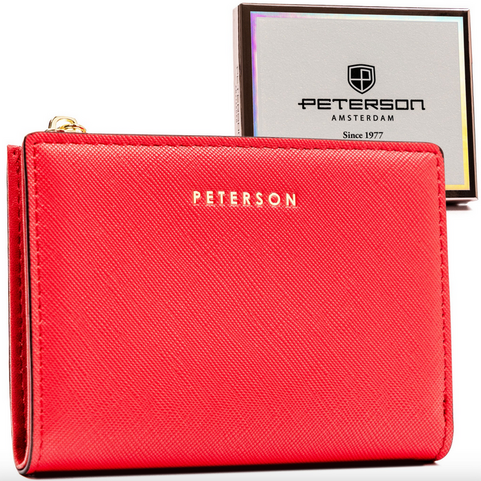 Mały portfel-portmonetka damska ze skóry ekologicznej - Peterson