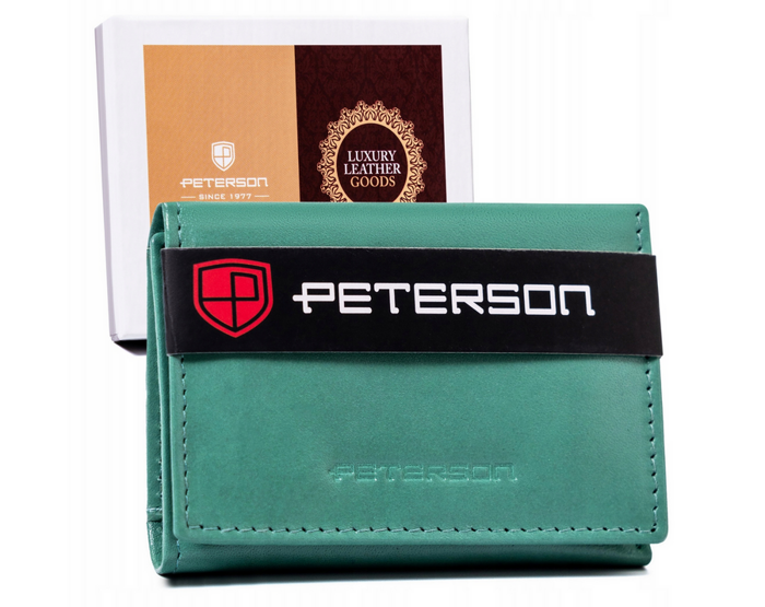 Mały, skórzany portfel damski na zatrzask — Peterson