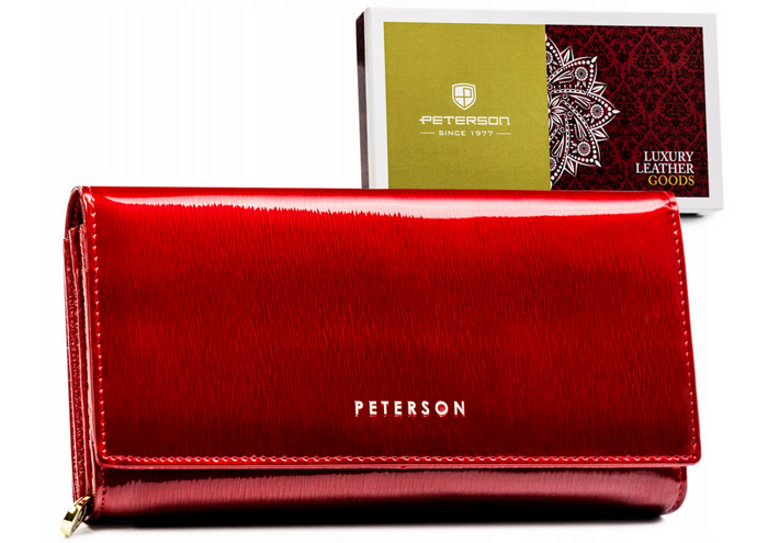 Pojemny, skórzany portfel damski z systemem RFID — Peterson