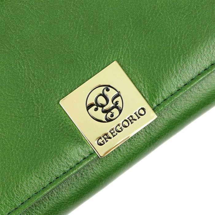 Portfel Damski Gregorio GS-106 Zielony Skóra Naturalna Duży Poziomy RFID Secure
