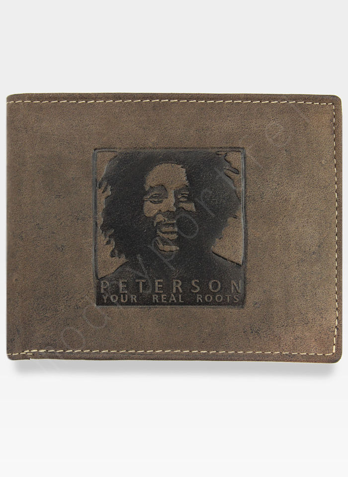 Portfel Męski Peterson Skórzany Bob Marley Rasta 364 Brązowy