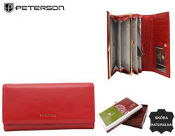 Duży, skórzany portfel damski na zatrzask - Peterson