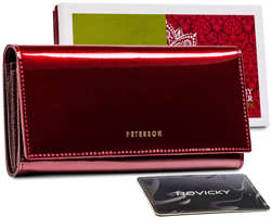Duży skórzany portfel damski z portmonetką na bigiel RFID — Peterson