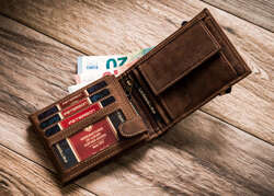 Nubukowy portfel męski z ochroną kart RFID - Peterson