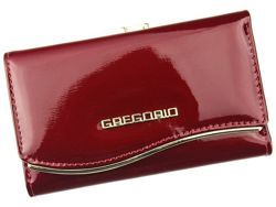 Portfel Damski Gregorio ZLF-108 Skóra Naturalna Czerwony Poziomy RFID Secure