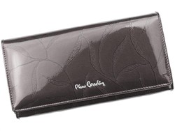 Portfel Damski Pierre Cardin 02 LEAF 100 Skóra Naturalna Popiel Duży Poziomy RFID Secure