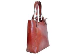 Torebka Skórzana Florence 847 Shopperbag Granatowa Duża Mieści A4 Ze Skóry Naturalnej
